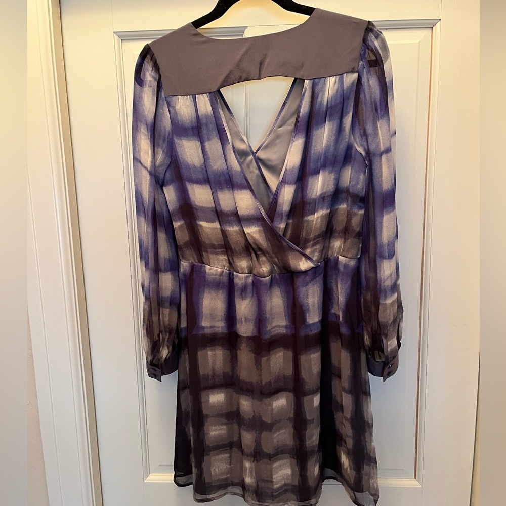 Cusp by Neiman Marcus Blue and Gray Silk Mini Dress - Picture 5 of 10
